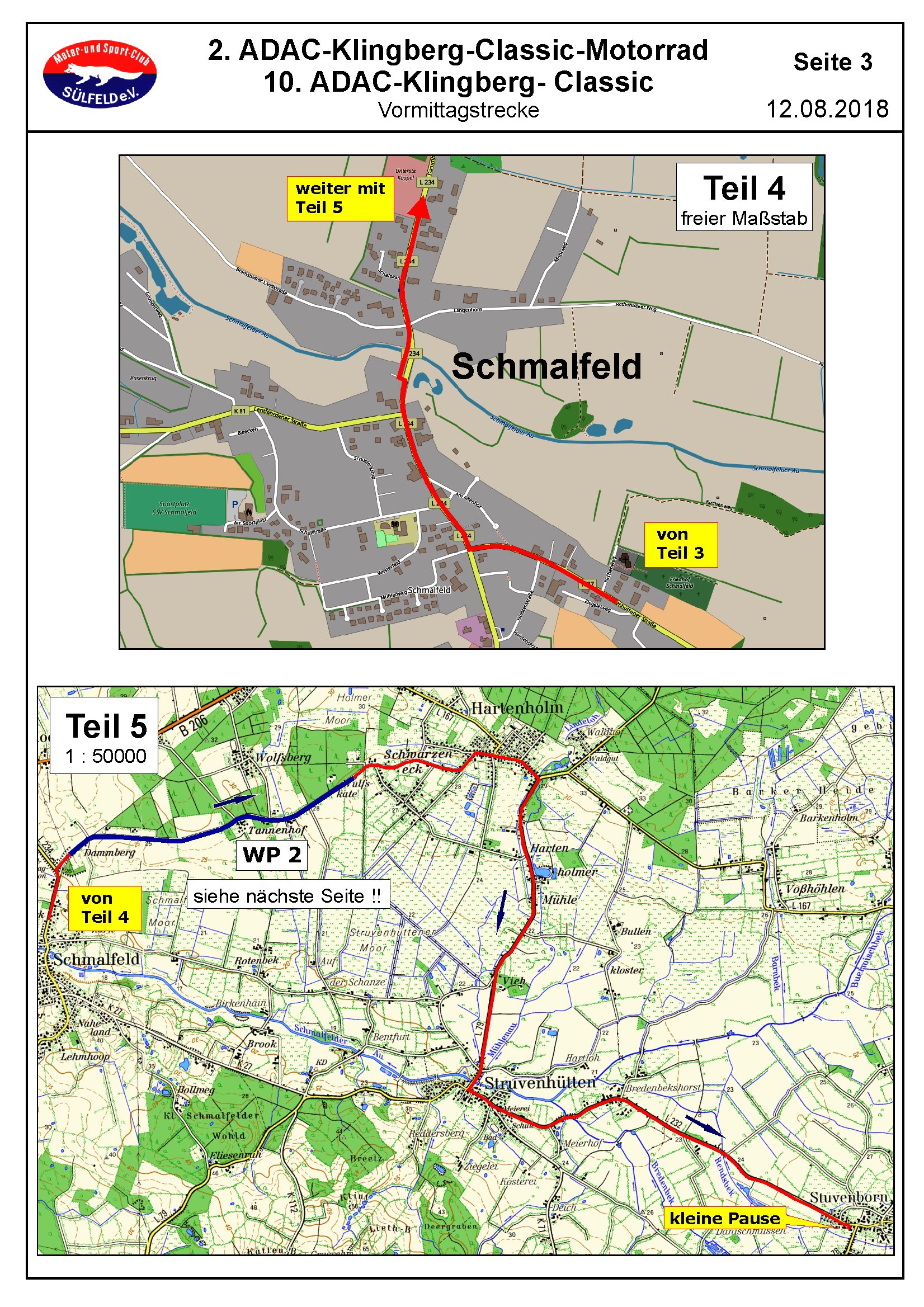 Fahrtauftrag Touristich 2018 des MuSC-Sülfeld e.V. im ADAC