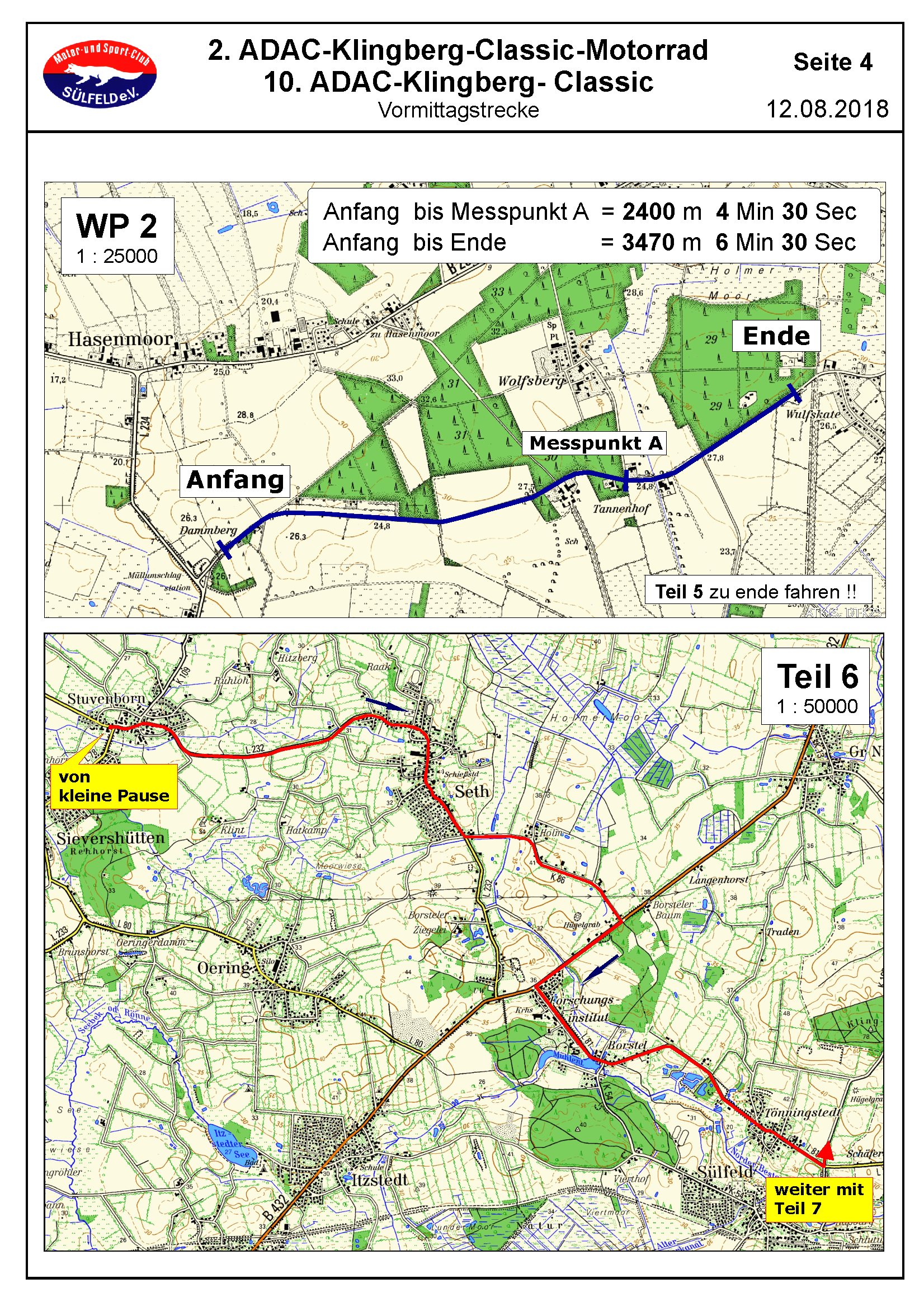 Fahrtauftrag Touristich 2018 des MuSC-Sülfeld e.V. im ADAC